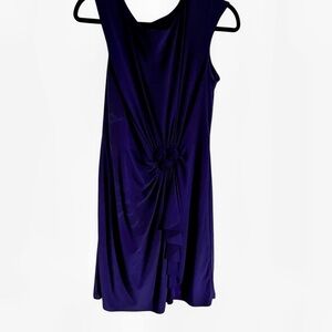 Ronni Nicole purple eggplant rosette cocktail date dress 16